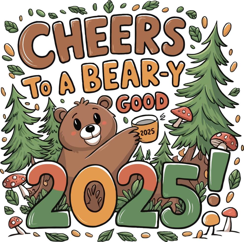 Celebrate the New Year 2025 with Fun and Stylish T Shirt Comfortable Festive Design Ideal for All Occasions vector