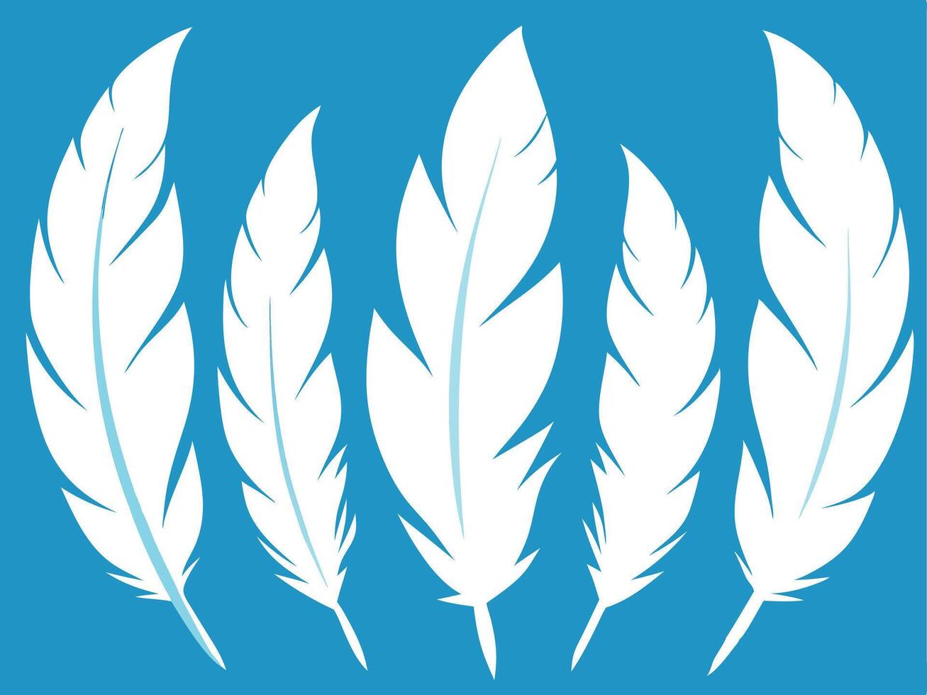 Elegant Feather Silhouettes Black Illustration. vector