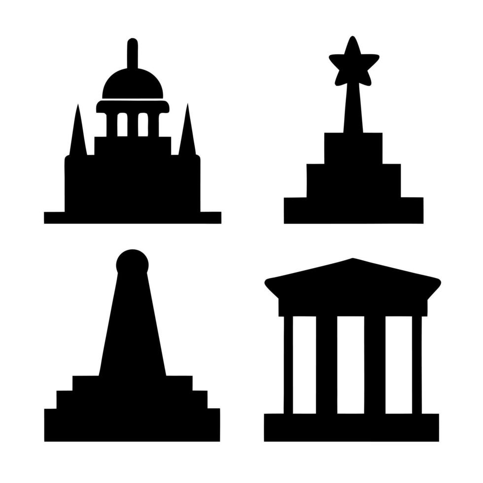 Monument silhouette icon design with a white background vector