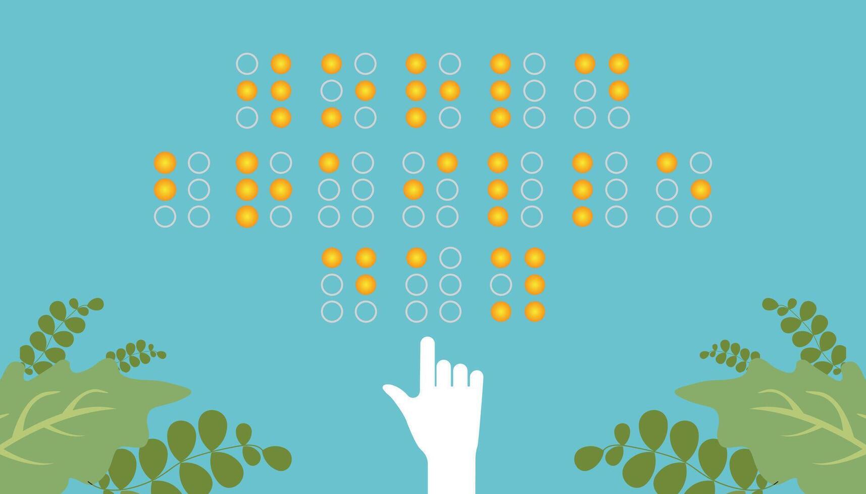 World Braille day observed each year during January. Education Awareness concept. template for banner, greeting card, poster with background. vector