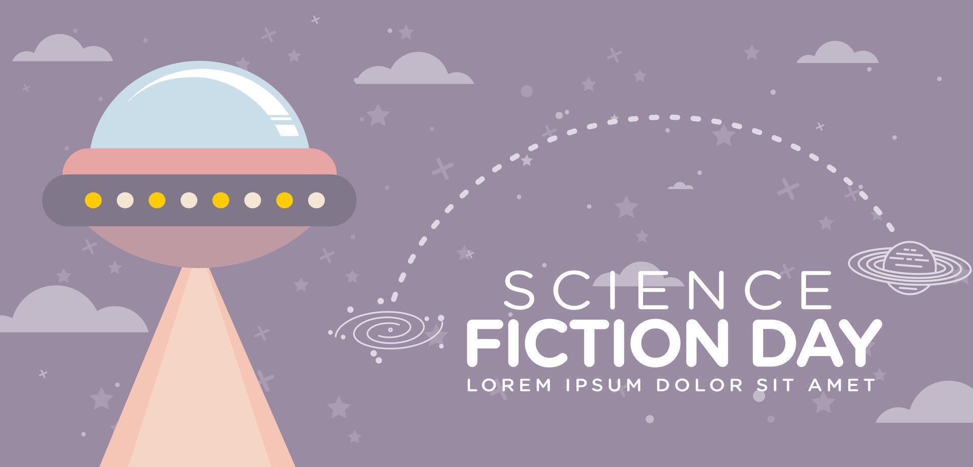 Banner design template for National Science Fiction Day vector