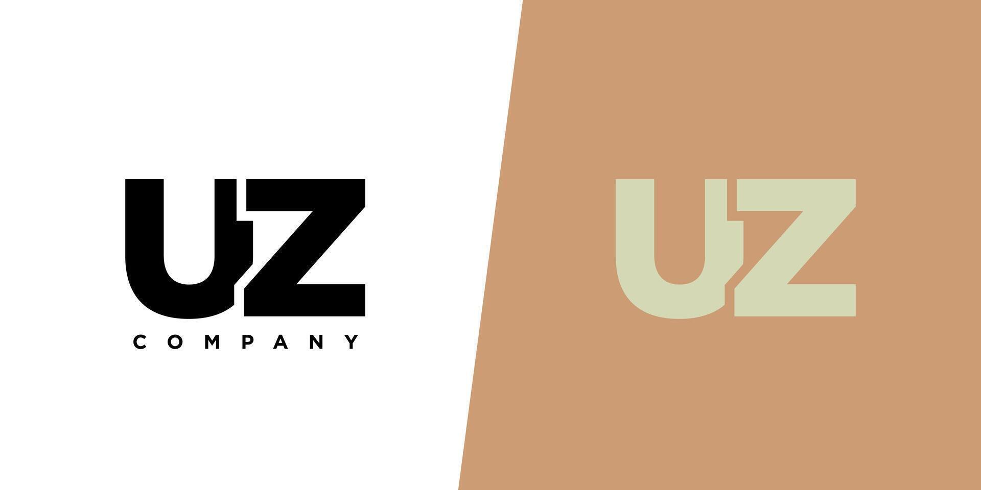 Letter U and Z, UZ logo design template. Minimal monogram initial based logotype. vector