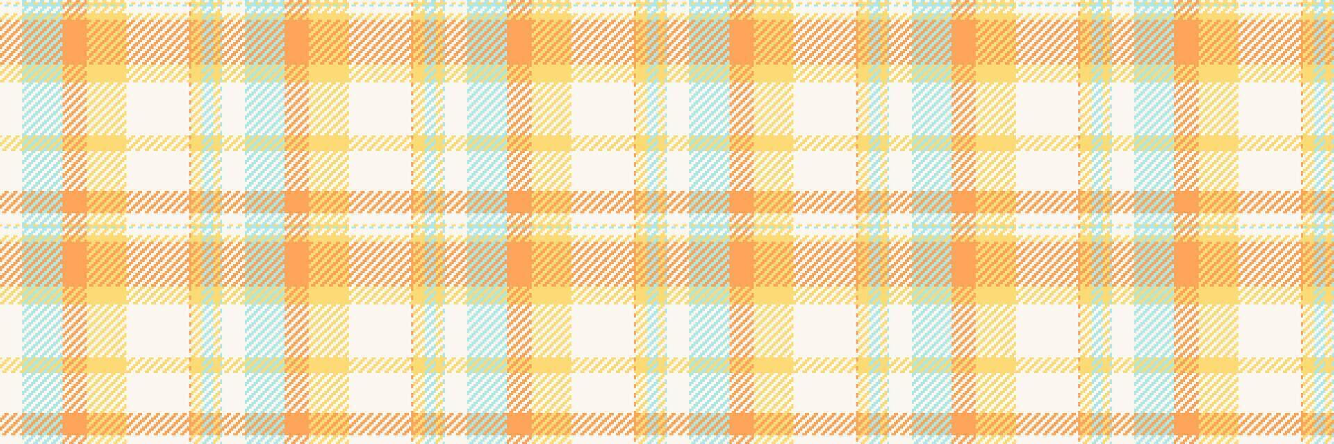 Complexity background textile, rest fabric check texture. Male seamless tartan pattern plaid in sea shell and amber colors. vector