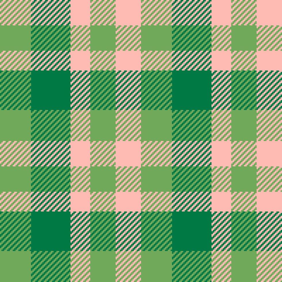 Forest check textile tartan, basic pattern fabric. Infinity seamless texture plaid background in green and light colors. vector