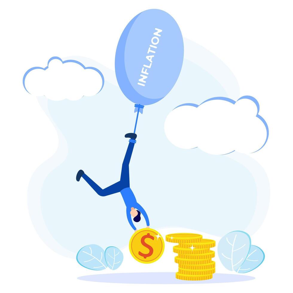 Illustration graphic cartoon character of inflation vector