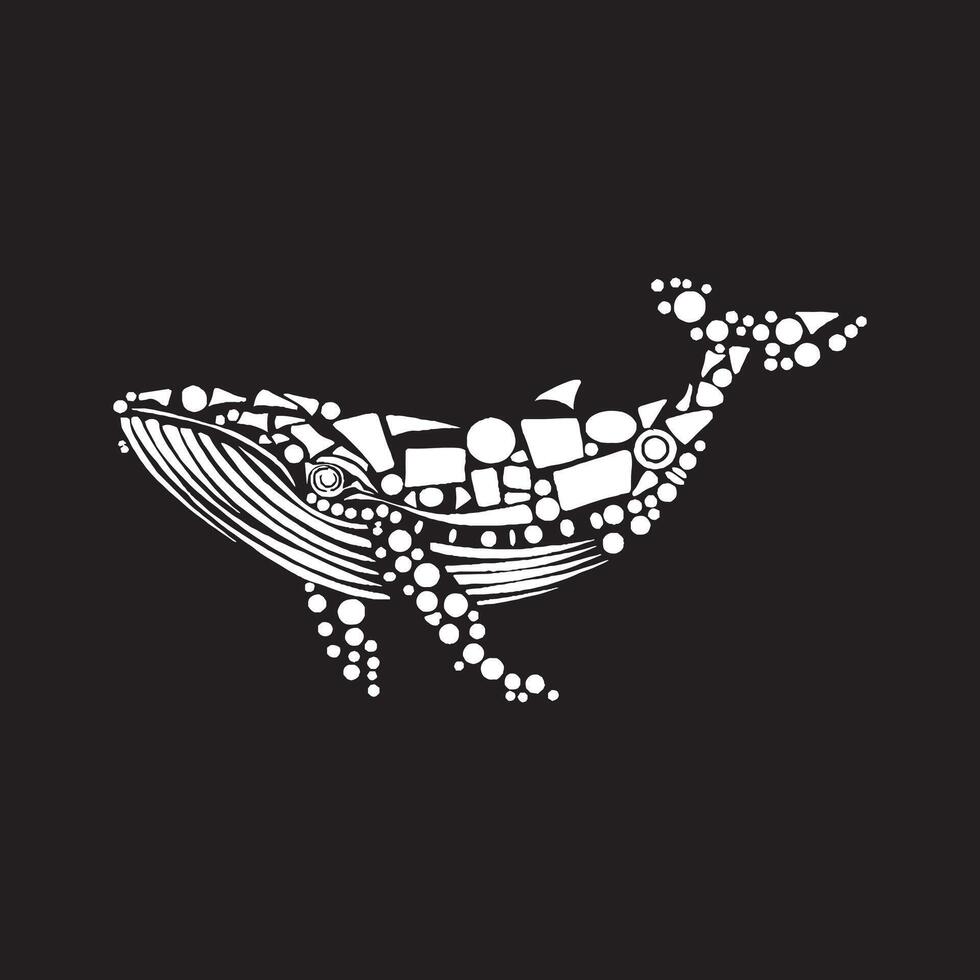 Illustration of a white Geometric Whale vector