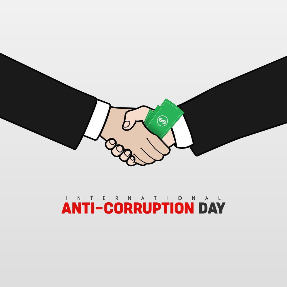 International anti corruption day background with copy space area vector