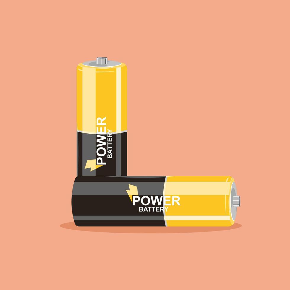 Flat illustration power small battery with modern flat style vector