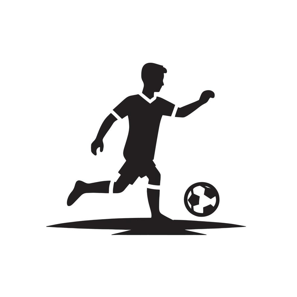 silhouette kid or boy playing ball vector