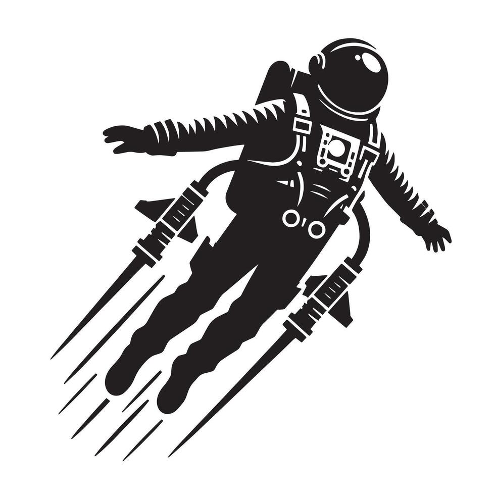 silhouette of astronaut in the space vector