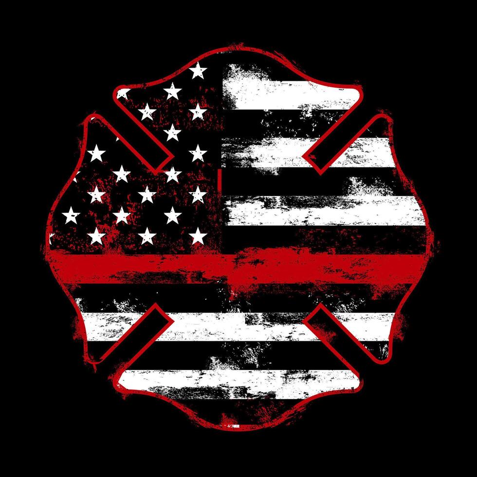 Firefighter Shield Flag vector