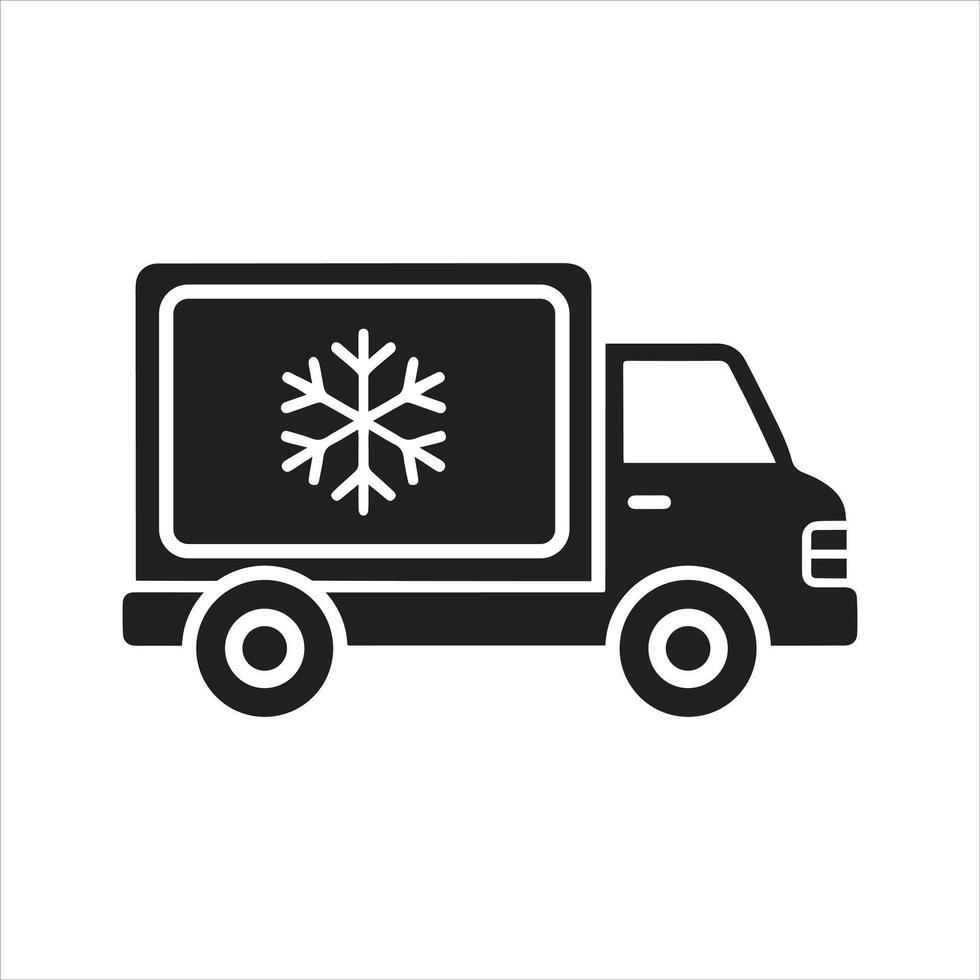 Freezing truck icon vector