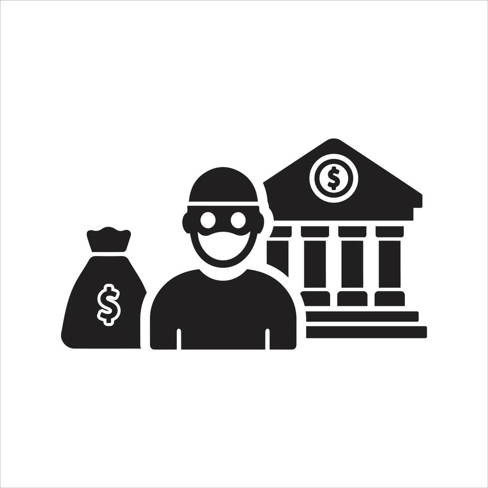 Bandit icon. Crime icon vector