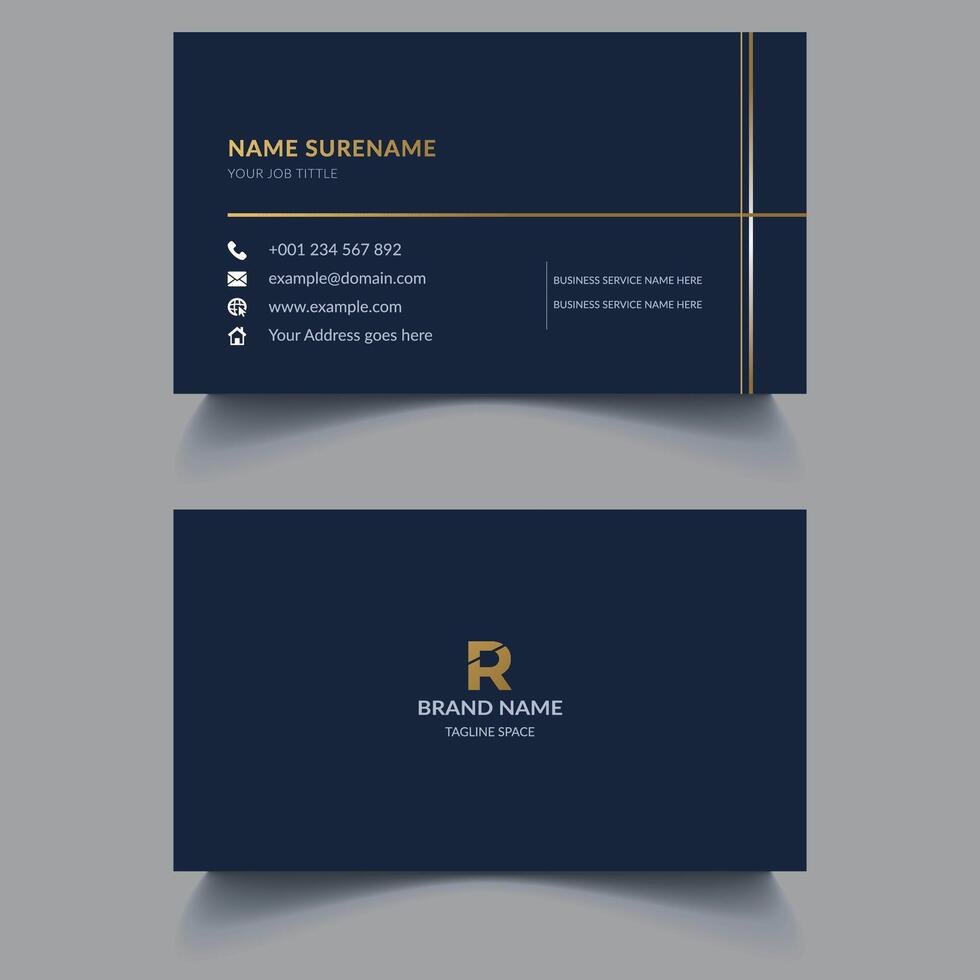 Modern business Card Template Design. Visiting Card Design, Creative Business Card Design. Navy Blue business card Design, Business Card Template with a modern design and clean layout, vector