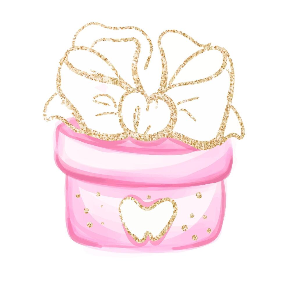 Watercolor gift from fairy tooth. vector
