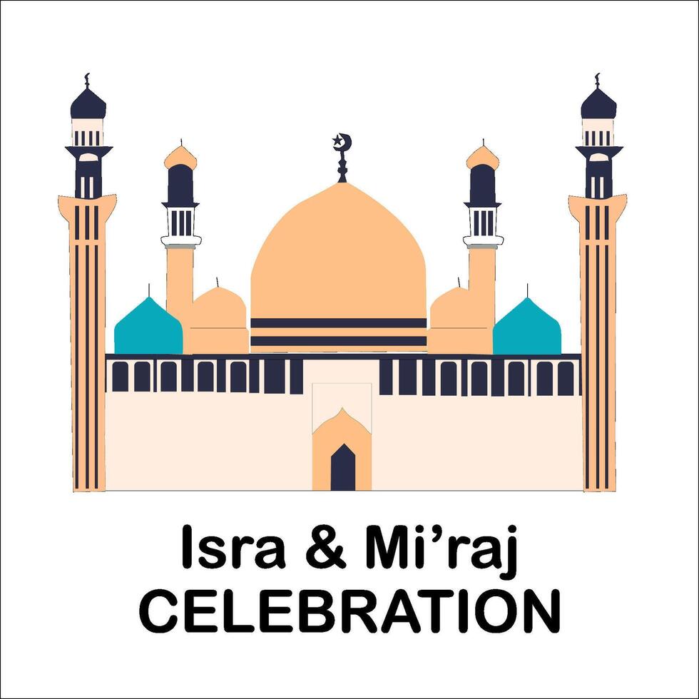 ISRA MIRAJ MOSQUE BACKGROUND DESIGN vector