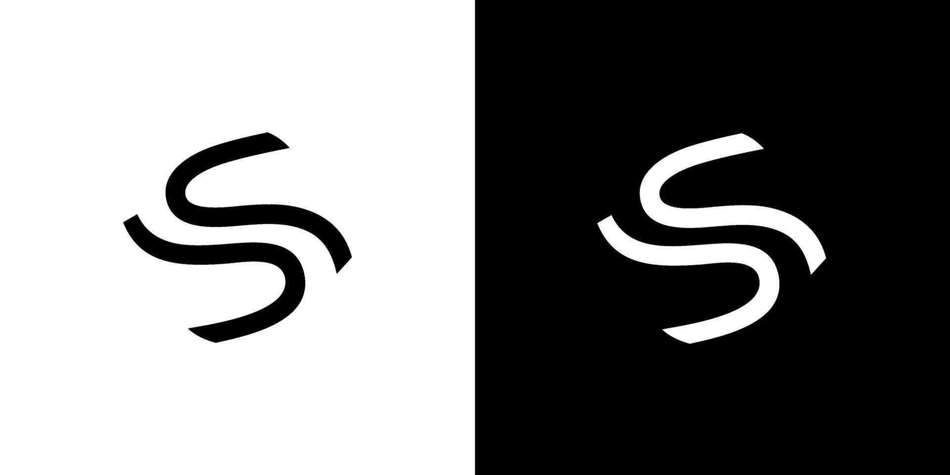 S letter icon logo abstract shape line business vector