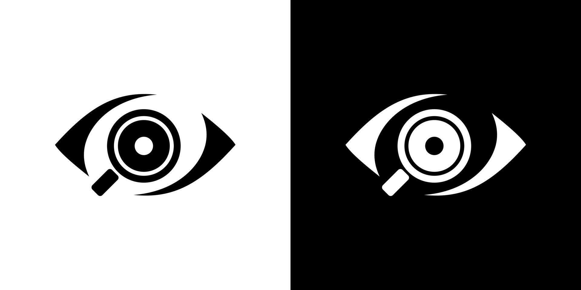 Magnifier glass eye icon logo find search vector