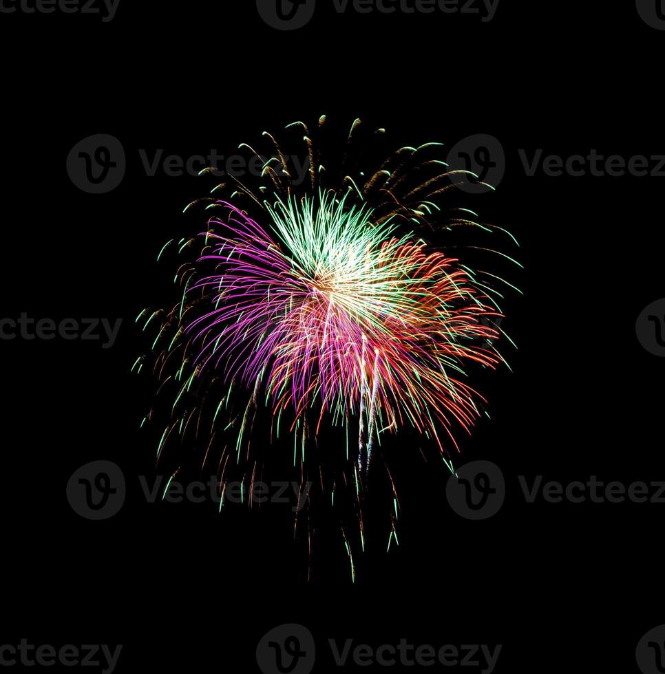 Beautiful light for celebration of Festive colorful fireworks display on night sky photo