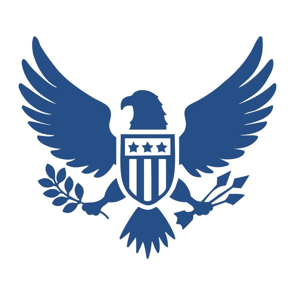 USA coat of arms with eagle. US coat of arms with an eagle holding an olive branch and arrows vector