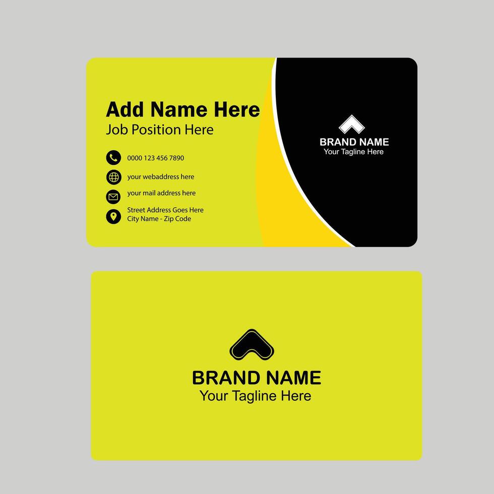 Elegant minimal black, orange and gold business card template. vector