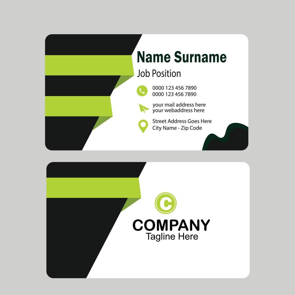 Creative modern name card and clean corporate business card template design vector