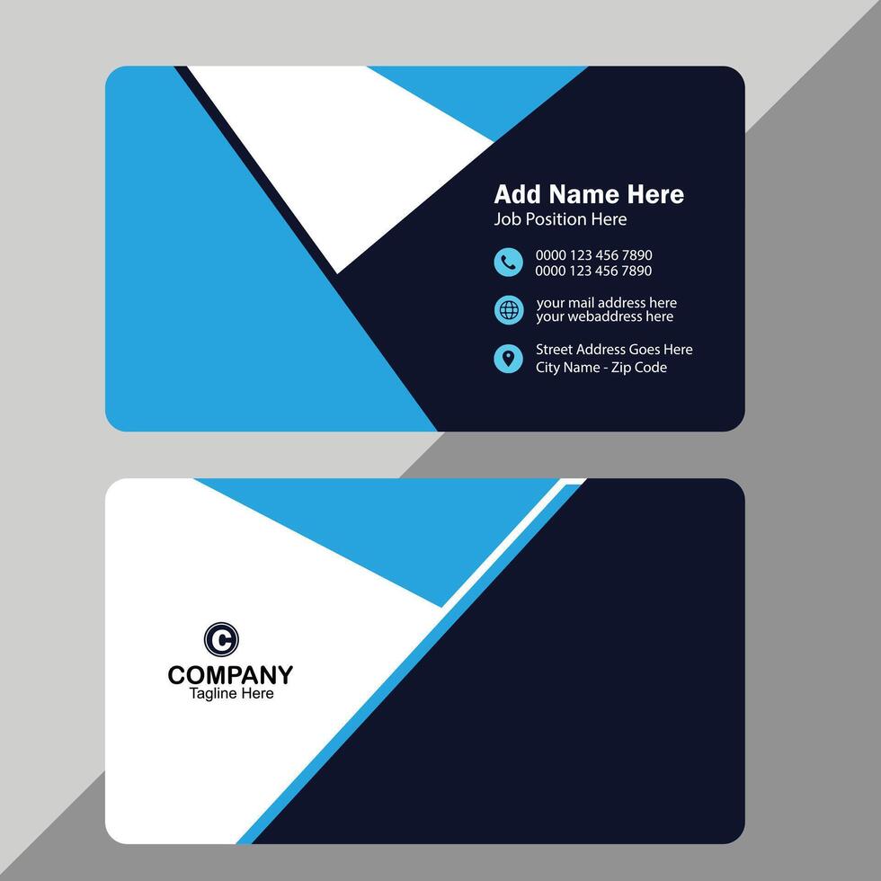 abstract black business card design with blue shade Business card design template Clean professional business card template Modern Business Car vector