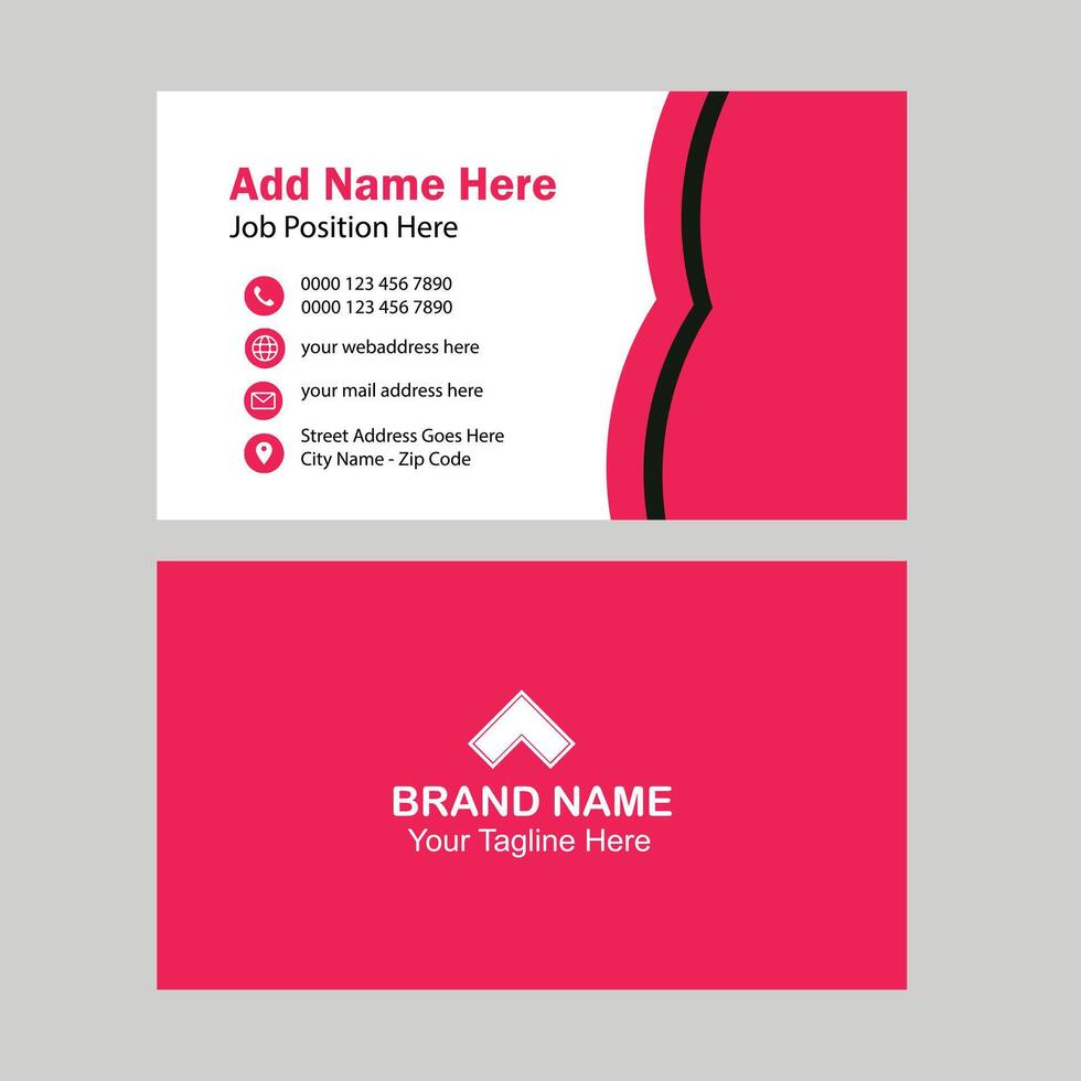 simple creative white and red black business card design vector
