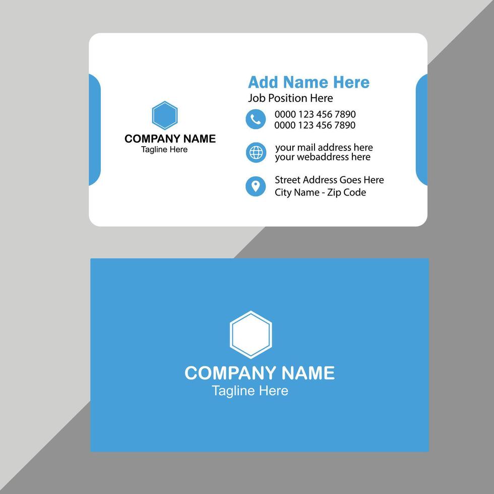 blue modern creative business card and name card, horizontal simple clean template vector