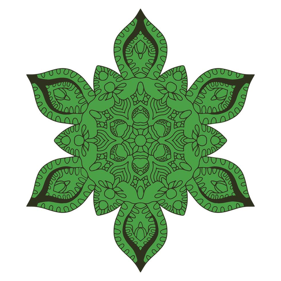 A green and black flower design on a white background vector