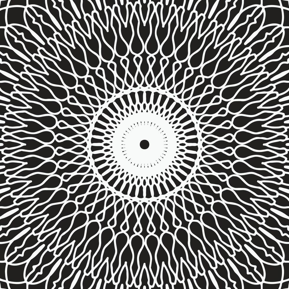 A black and white circular pattern with a circular design vector