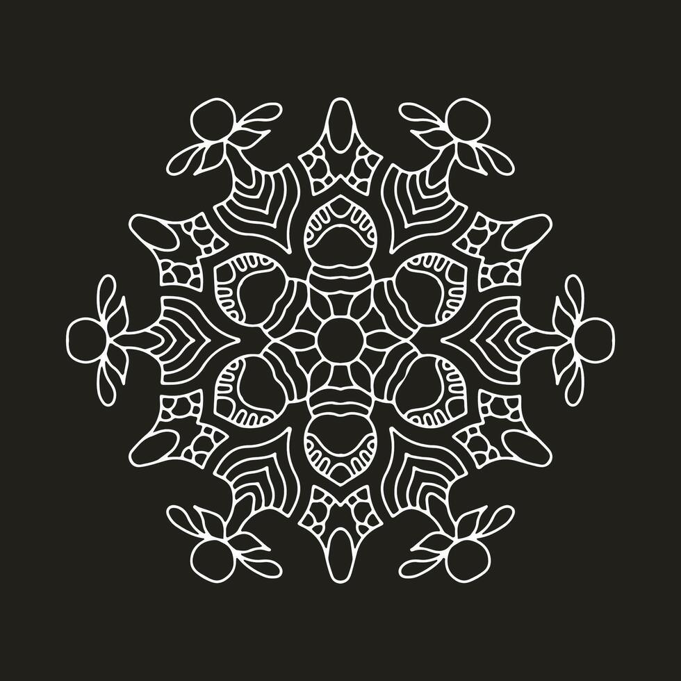 A white flower design on a black background vector