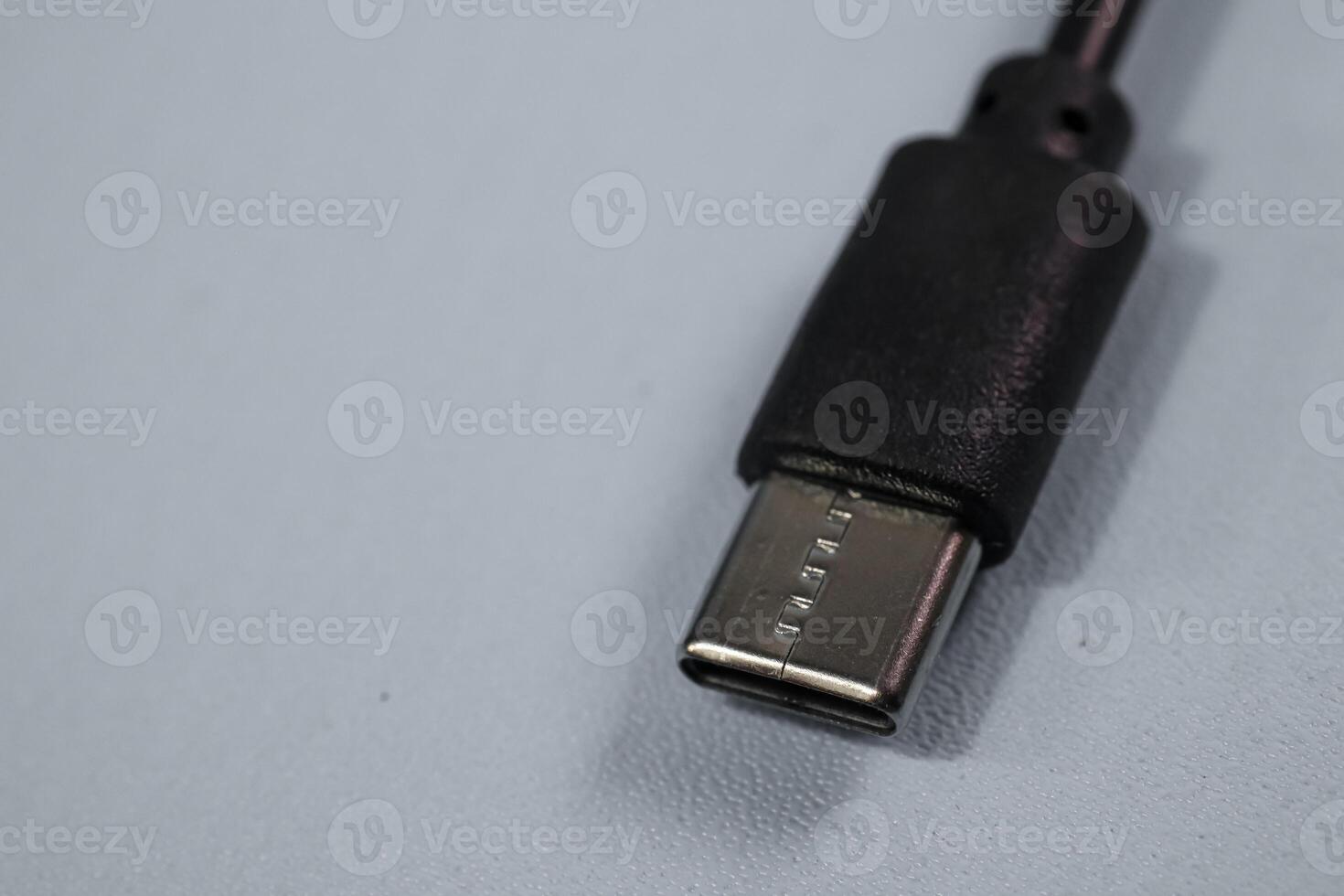 USB Type C cables isolated on white background photo