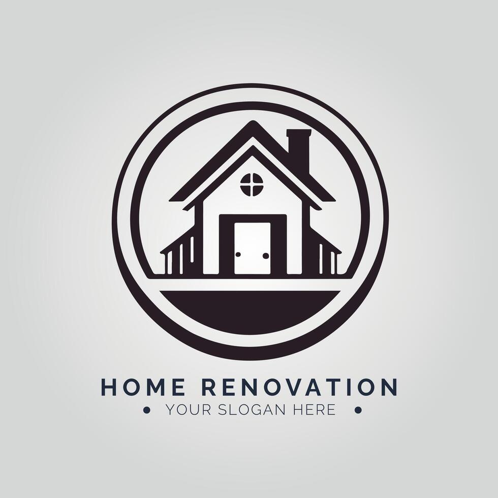 Home renovation logo template illustration vector
