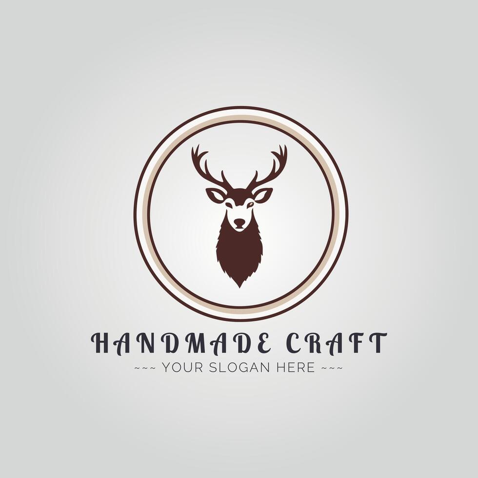 Handmade craft logo design template vector