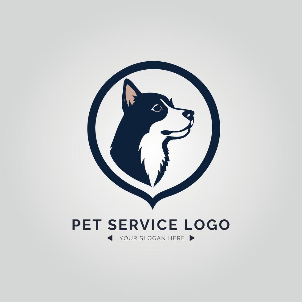 A dog logo with a circle in the middle vector