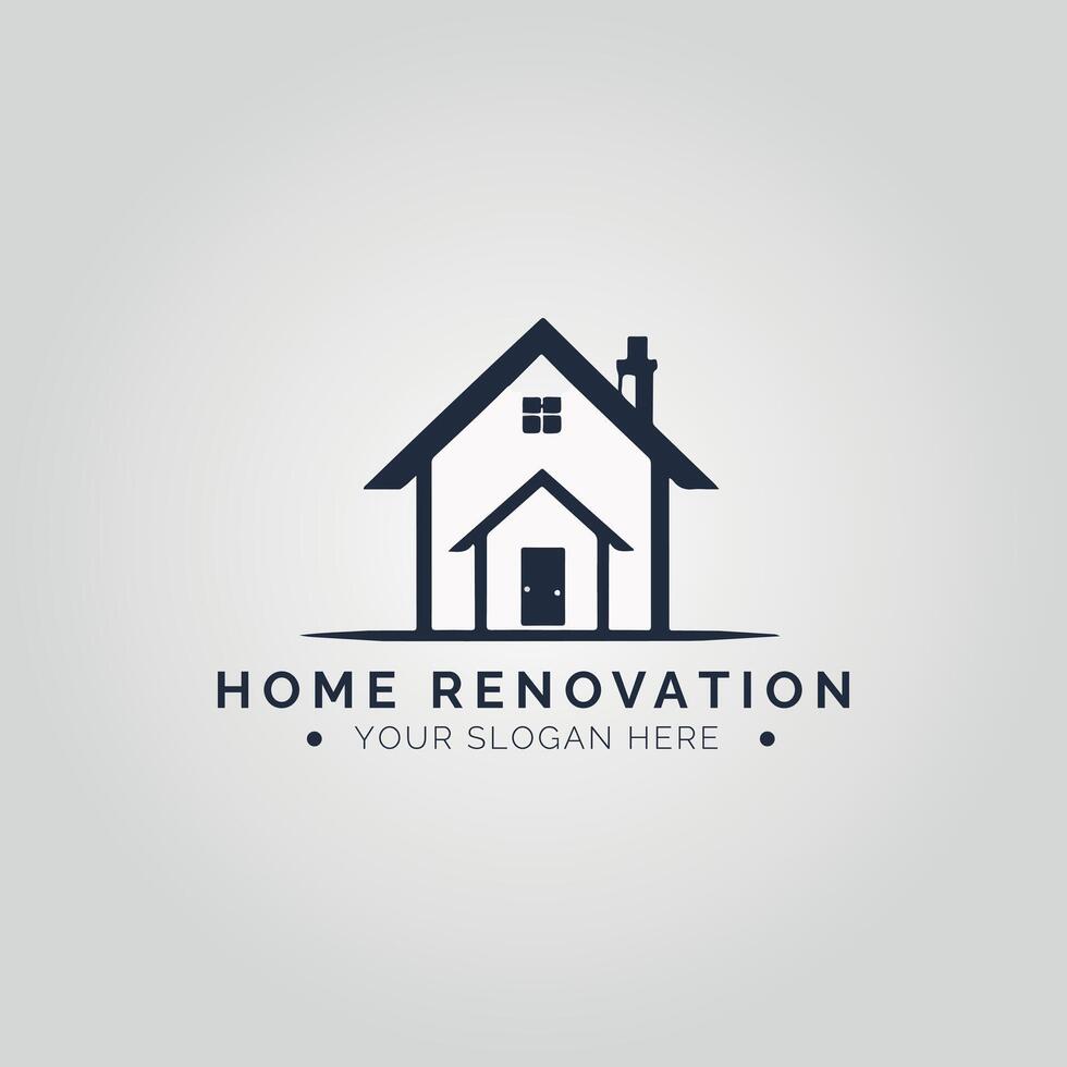 Home renovation logo design template vector