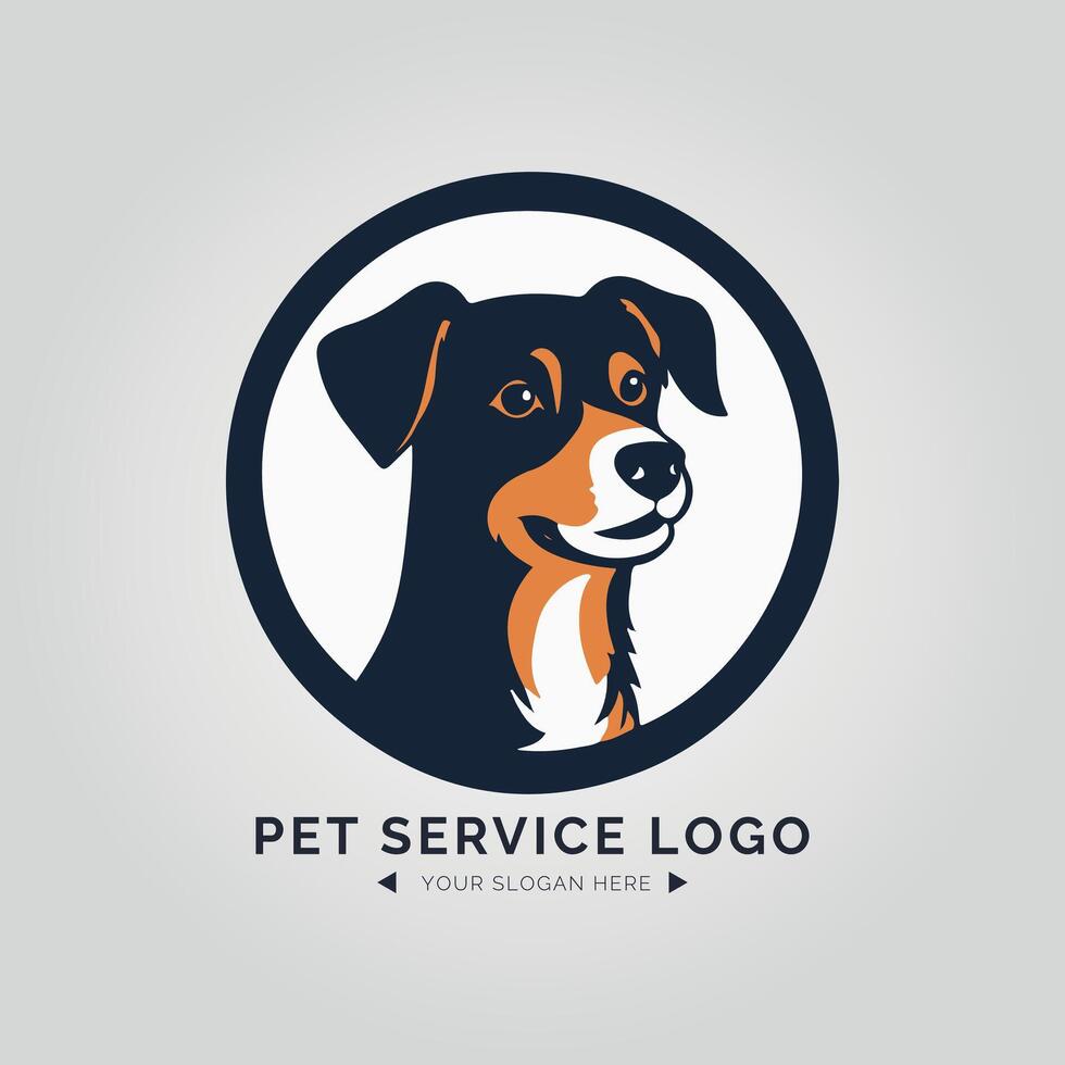 Pet service logo design template, illustration vector