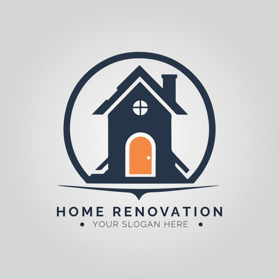 Home renovation logo design template illustration vector