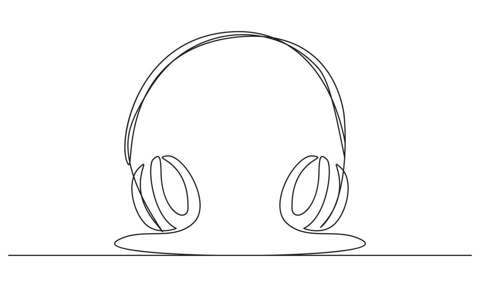 one Continuous line drawing of headphones speaker headset gadget illustration vector