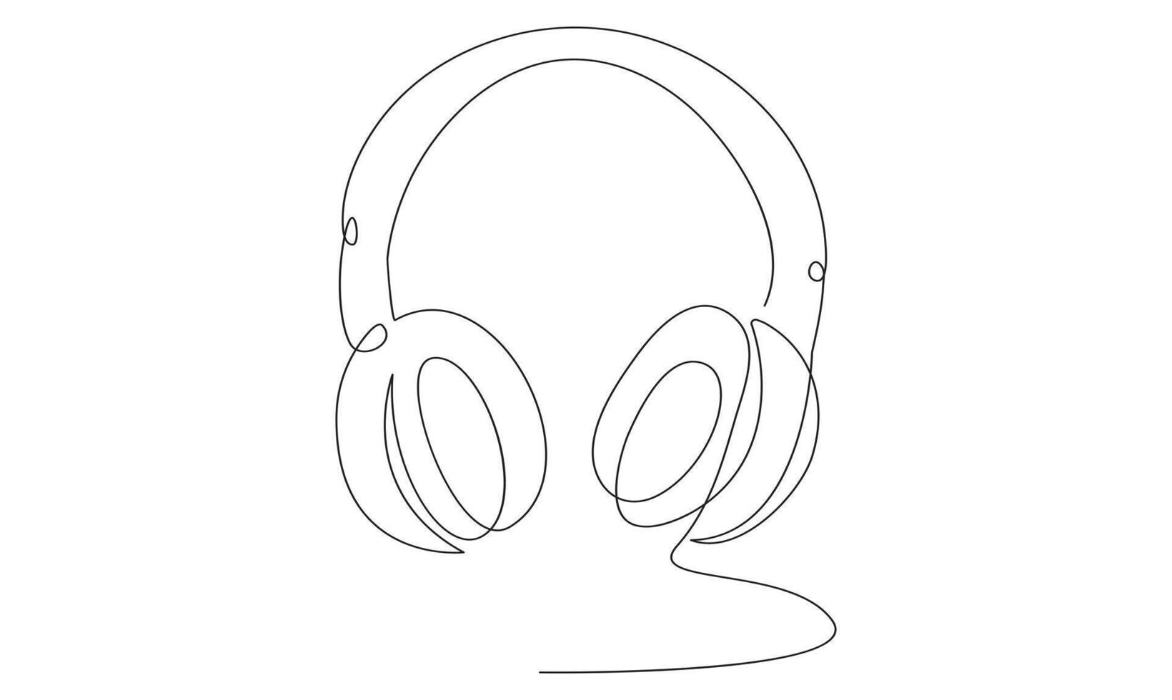 Minimalism one Continuous line drawing of headphones speaker headset gadget vector