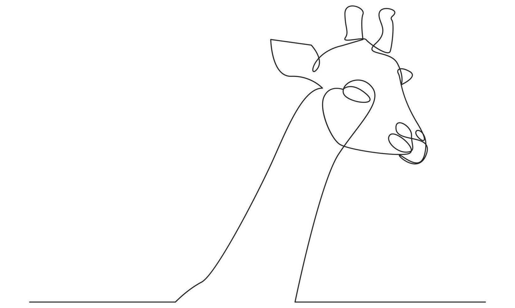 Continuous single line drawing giraffe logo type minimalist vector