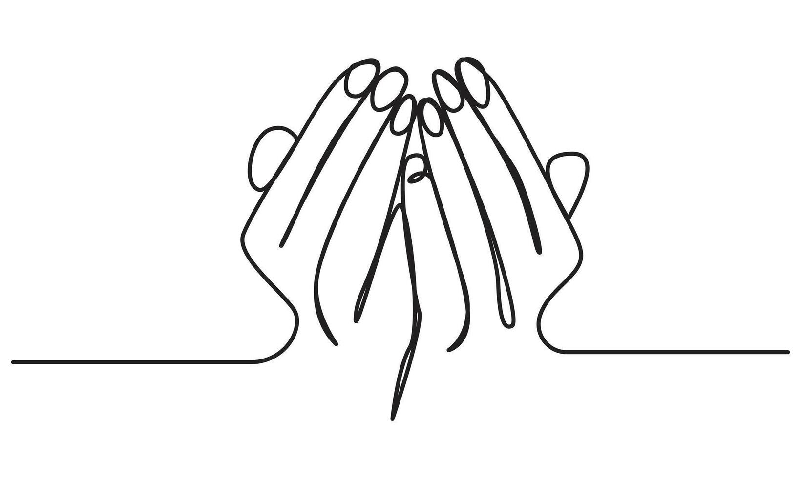 Premium illustration Continuous one line holding hand minimalist vector