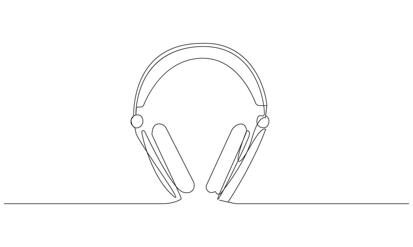 one Continuous line drawing of headphones speaker headset gadget minimalist vector
