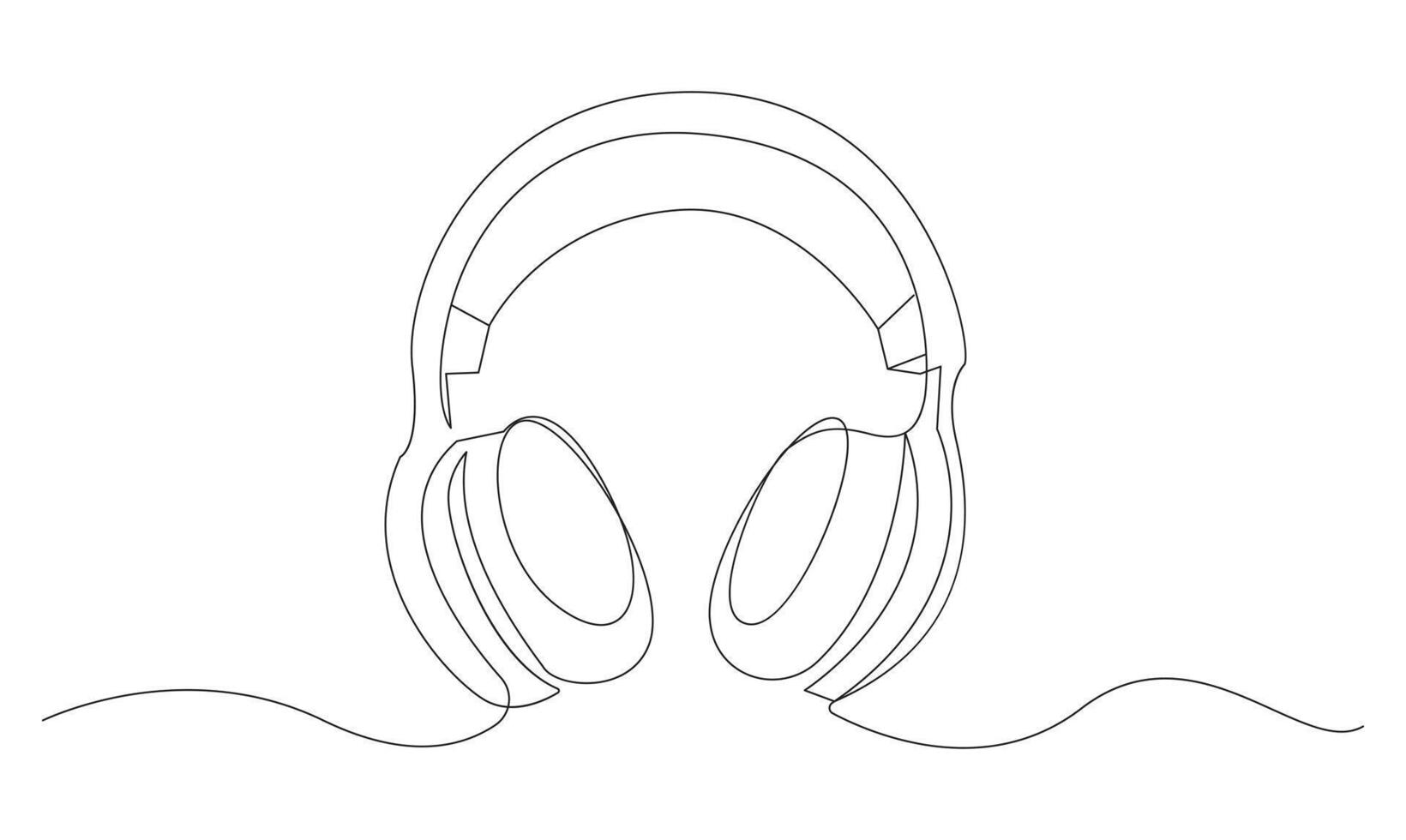 headphones speaker one Continuous line drawing of headset gadget and earphones devices minimalist. vector