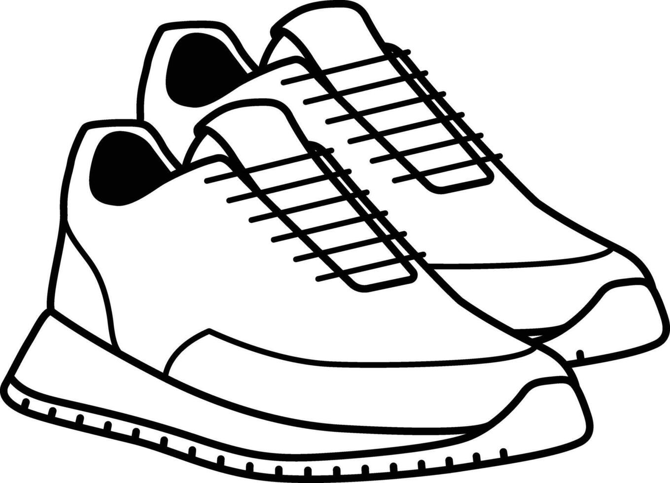 The Solid Line Icon of Running Shoes with Ties vector