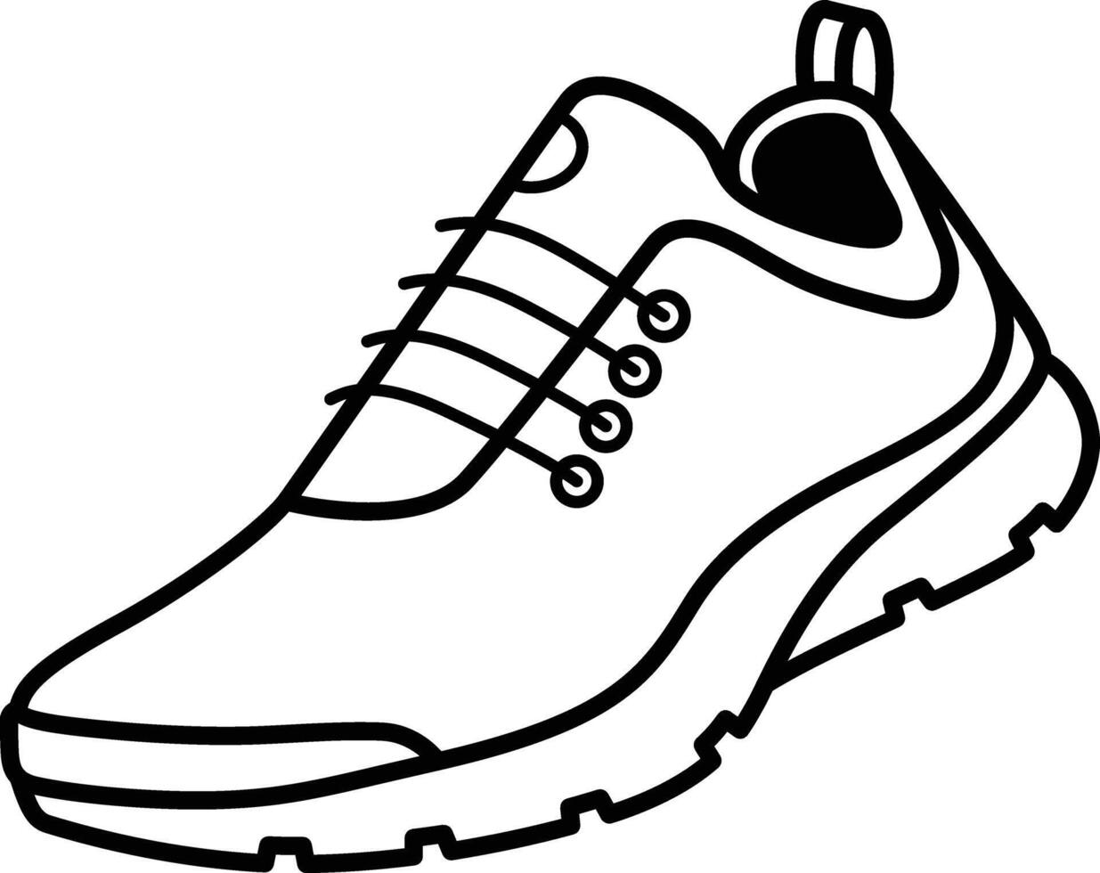 The Solid Line Icon of Running Shoe vector