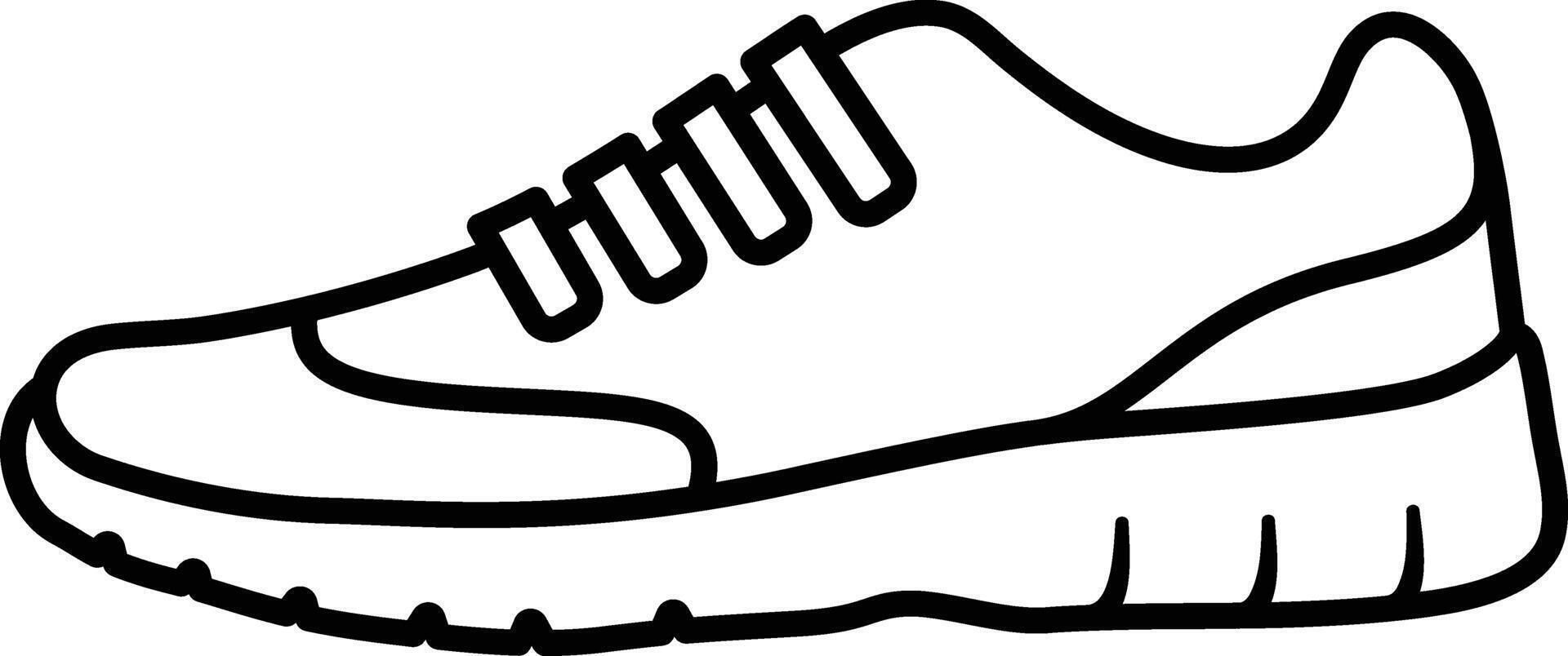 The Outline Icon of Sport Shoe with Velcro vector