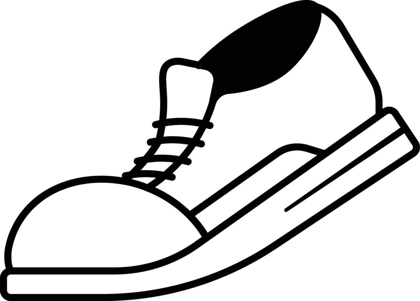 The Solid Line Icon of Cartoonish Sneaker vector
