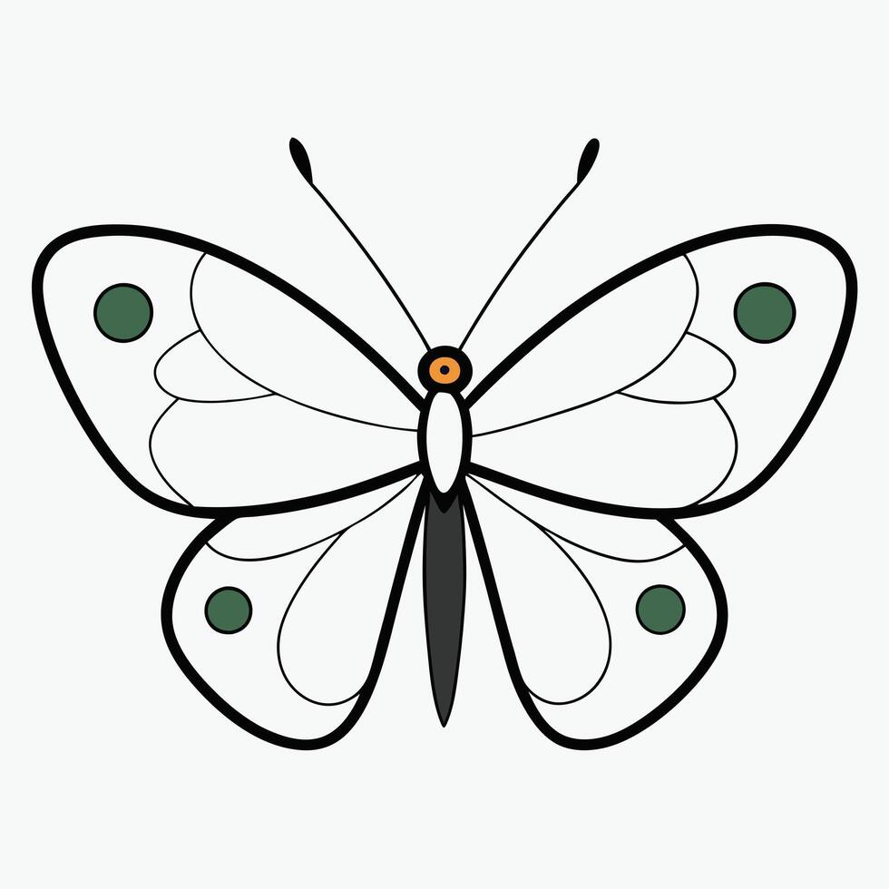 A white and green butterfly with black spots vector